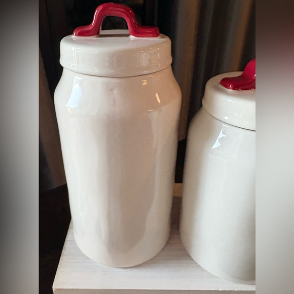 Rae Dunn Holiday Canister Set with Red Handles - Picture 8 of 8